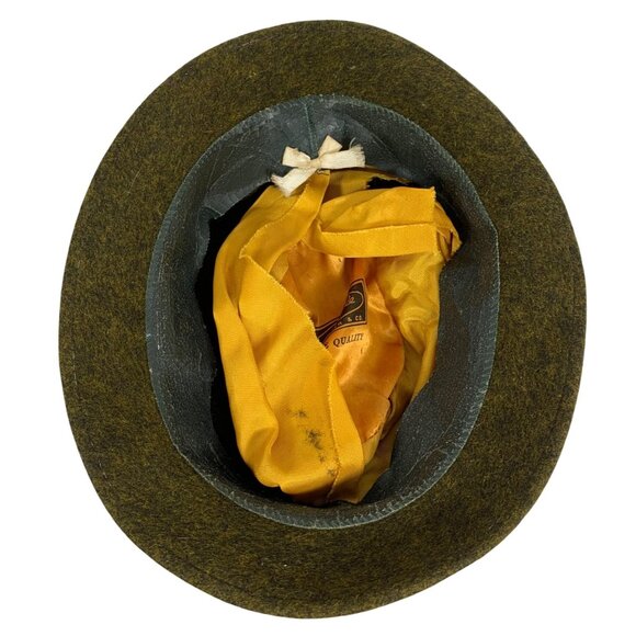 Vintage BOYVILLE Mens Greenish Wool Hat SZ 6.5 Deluxe Quality Sears Roebuck Co - Picture 4 of 11